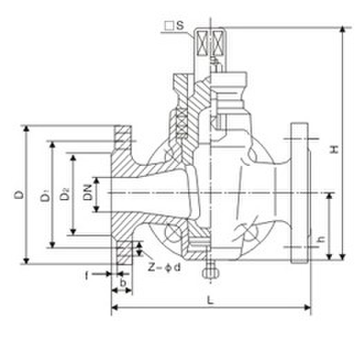 X44W-1.0ͨҪӳߴͼ