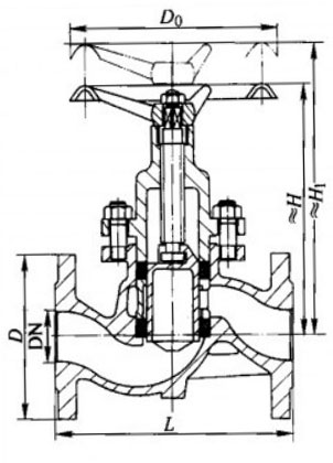 J40HX-16GʽֹҪμṹߴͼ