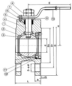 Q71F意式不锈钢超短型球阀主要零件材料