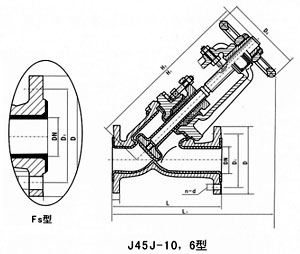 J45F46-16CֱʽķֹҪӳߴ缰ͼ