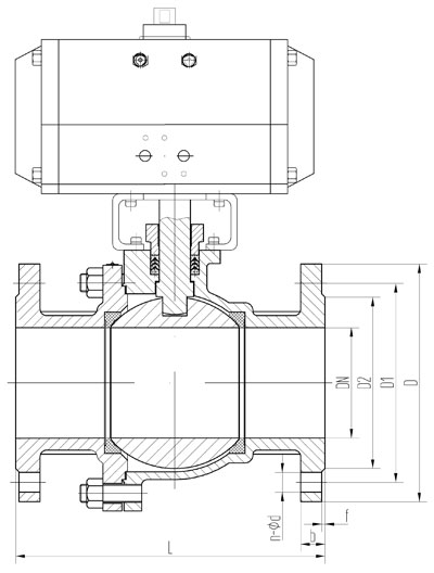 Q641FƬʽPN16PN25γߴͼ