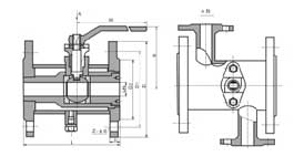 BQ41F型保温夹套式手动球阀PN16～PN25尺寸图